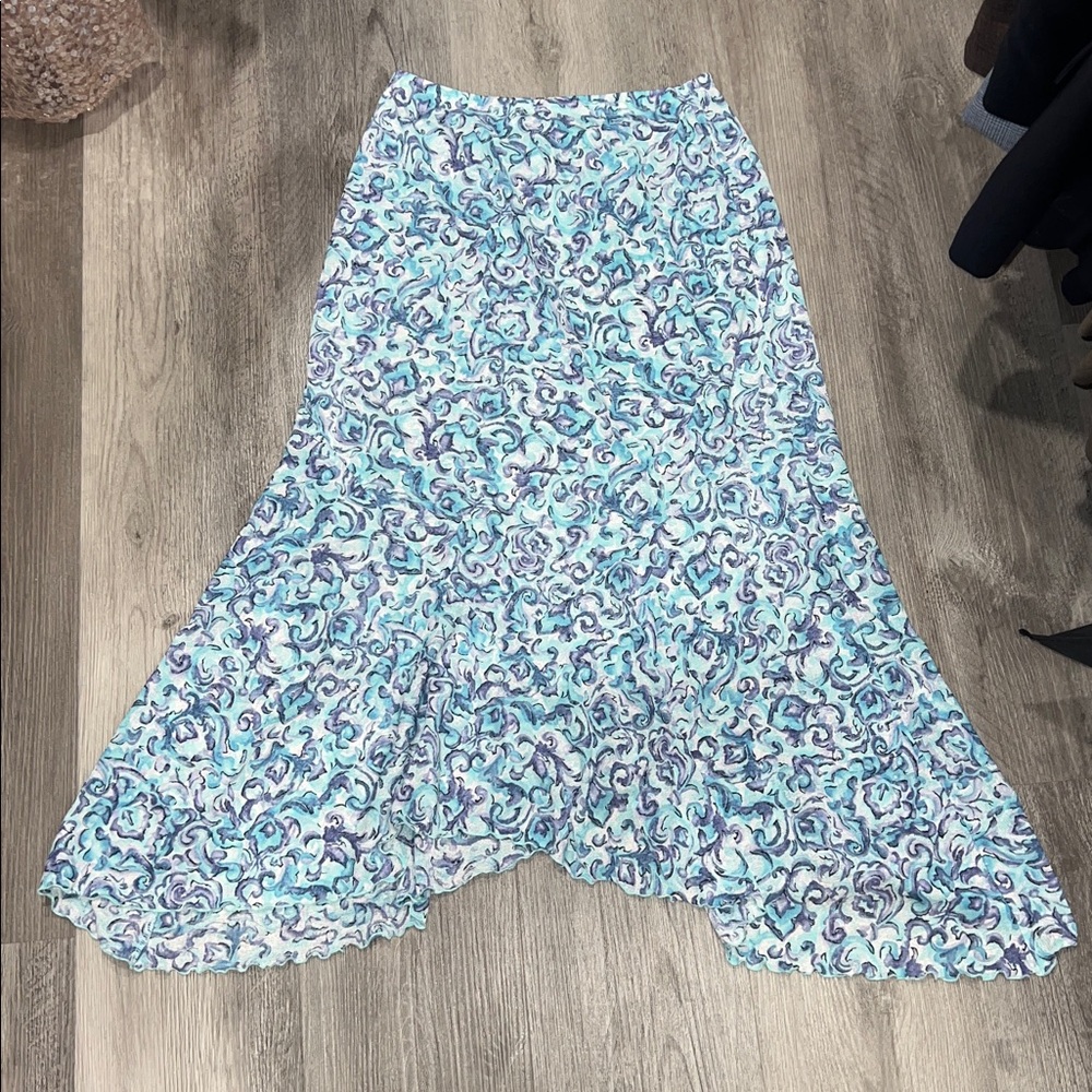 J. Jill High Low Pull On Maxi Skirt with Scalloped Hem , size XS